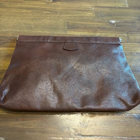 Vintage Lizard Skin Brown Clutch Evening Bag Purse Textured Rare - Picture 1 of 9